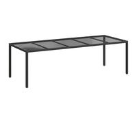 Garden Table Patio Outdoor Dinner Table Tempered Glass and Poly Rattan vidaXL