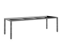 Garden Table Patio Table Outdoor Table Tempered Glass and Poly Rattan vidaXL