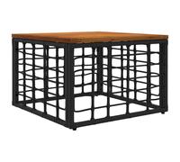 Garden Table PE Rattan and Glass Modern Outdoor Furniture Coffee Patio vidaXL