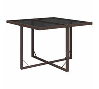 Garden Table Poly Rattan&Glass Patio Furniture Bistro Table Grey/Black vidaXL
