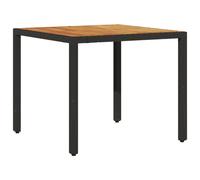 Garden Table Poly Rattan Outdoor Terrace Dining Dinner Table Black/Grey vidaXL
