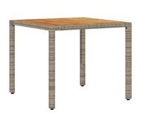 Garden Table Poly Rattan Outdoor Terrace Dining Dinner Table Black/Grey vidaXL