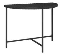 Garden Table Poly Rattan Patio Dining Dinner Table Grey/Black 80/100cm vidaXL