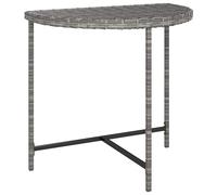 Garden Table Poly Rattan Patio Dining Dinner Table Grey/Black 80/100cm vidaXL