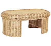 Beliani Garden Coffee Table Livadeia 60 Cm 96 Cm Rattan Natural