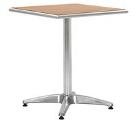Garden Table Silver 60x60x70 cm Aluminium and WPC