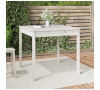 Garden table solid pine 82.5x82.5x76 cm white pine outdoor rustic patio seating