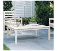 Garden table solid pine white pine 121x82.5x45 cm rustic outdoor for patio.