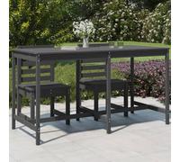 Garden Table Solid Pine Wood Grey Pine 203.5x90x110 cm Outdoor Patio Table Large