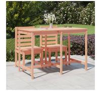 Garden table Solid Pinewood Natural Douglas 159.5x82.5x110 cm Rustic for6people