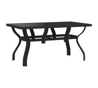 vidaXL Garden Table Brown and Black 140x70x70 cm Steel and Glass, Brown