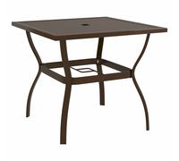 Garden Table Steel Outdoor Dinner Desk Anthracite/Brown Multi Sizes vidaXL