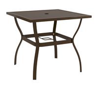 (81.5 x 81.5 x 72 cm (L x W x H)) vidaXL Garden Table Steel Outdoor Dinner Desk Anthracite/Brown Multi Sizes