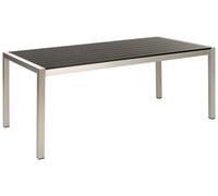 Garden Table Synthetic Material Black-Silver VERNIO