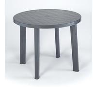Garden Table Tondo 90cm Round Anthracite Plastic Terrace Table Balcony Table