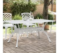 Garden Table White 150x90x72 cm Cast Aluminium
