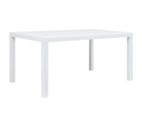 Garden Table White 150x90x72cm Plastic Rattan-Look Weatherproof Outdoor Alfresco