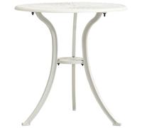 Garden Table White 62cm Dia x 65cm H Cast Aluminium Patio Tea Table Outdoor Mini
