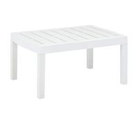 Garden Table White Plastic 78x55x38cm Weatherproof Lightweight Patio Outdoor Use
