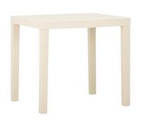 Garden Table White Plastic 79x65x72cm Outdoor Patio Lightweight Weatherproof Pro