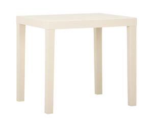 Garden Table White Plastic 79x65x72cm Outdoor Patio Lightweight Weatherproof Pro