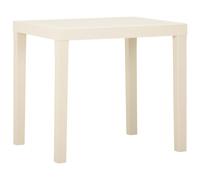 Garden Table White Plastic Patio Outdoor Dining Dinner Tea Coffee Desk vidaXL