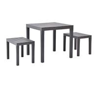 Garden Table with 2 Benches Plastic Table and Chair Set Multi Colours vidaXL