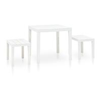 Garden Table with 2 Benches Plastic Table and Chair Set Multi Colours vidaXL