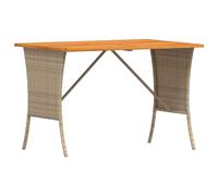 Garden Table with Acacia Wood Top Poly Rattan Patio Table vidaXL