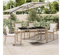 Garden Table with Wooden Top Coffee Table Outdoor End Table Poly Rattan vidaXL