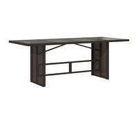 vidaXL Garden Table with Glass Top Outdoor Dining Table Light Grey Poly Rattan