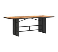 Garden Table with Glass Top Patio Outdoor Dining Table Poly Rattan vidaXL