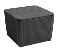 Garden Table with Storage Plastic Rattan Keter Allibert Luzon Plus Graphite