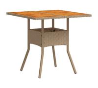 (grey, wood) vidaXL Garden Table with Top Outdoor Table Balcony Dining Table Poly Rattan