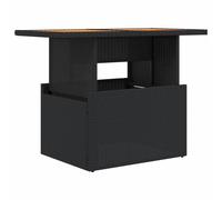 vidaXL Garden Table Outdoor Dining Table Grey Poly Rattan and Acacia Wood