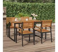 Garden Table with U-shaped Legs 140x80x75 cm Solid Wood Acacia