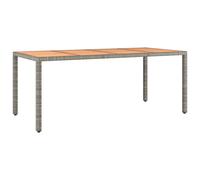 Garden Table with Wooden Top Coffee Table Outdoor End Table Poly Rattan vidaXL