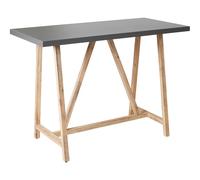 Beliani Garden Bar Table Talamone 140 Cm 70 Cm Grey