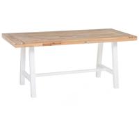 Beliani Garden Dining Table Scania 170 Cm 80 Cm Acacia Wood White