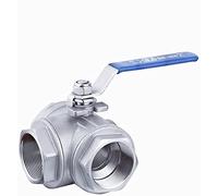 Garden Tap Connector Water Pipe Connectors, 1/4 3/8 1/2 3/4 1 Inch Three-Way Ball Valve LType TType DN8 DN10 DN15 DN20 DN25 Female Thread(L Type,DN25)