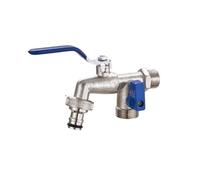 Garden Tap Outdoor Garden Water Faucet with Double Outlet 1/2'' 3/4'' Splitter Connector Outside Spigot Tap for Hose for the Courtyard(Color2)