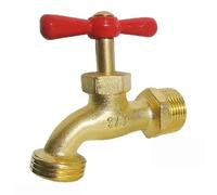 Garden Tap Portable Hand Washing Faucet Household Outdoor with Lock Key Copper Single Handle for the Courtyard(3-4 red)