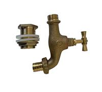 Garden TAP with Threaded Tap Connector Polished Old Style Vintage Water Lever Bib Outdoor Brass 3/4"