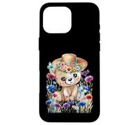 Garden Teddy Bear Women Children Girls Flowers Natural Bear Case for iPhone 16 Pro Max