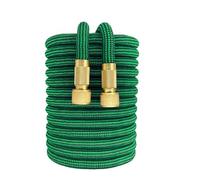 Garden Telescopic Water Pipe High Pressure Car Wash Expandable Hose Flexible Watering Irrigation(Striped Black Green,75ft)