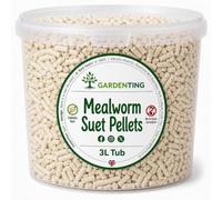 Garden Ting Mealworm Suet Pellets Wild Bird Food High Energy, 3L Tub