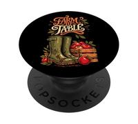 Garden to Plate Fresh Apples Farm Boots Design PopSockets Adhesive PopGrip