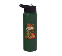 Garden to Plate Fresh Apples Farm Boots Design Stainless Steel Insulated Water Bottle