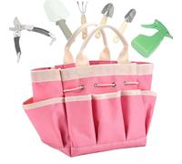 Garden Tool Bag - Robust Garden Bag with Many Compartments | Portable Garden Bag with Many Compartments, Storage Bag for Gardening, Camping, Park, Robust Garden Bag, pink, see description, See