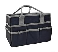 Garden Tool Bag With Multiple Pockets, Oxford Cloth Tote For Gardening Gear, Teacher Classroom Storage Organizer, Green And Black, 33x15x22cm(Black and Gray)